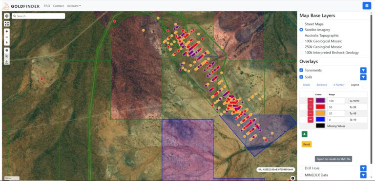 GoldFinder - map